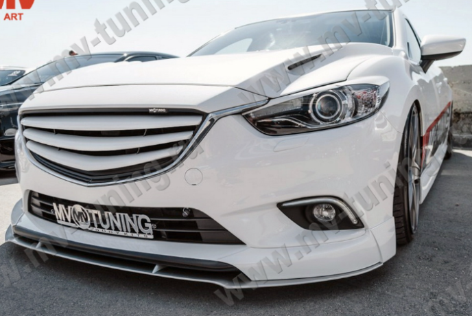 Сплиттер переднего бампера под клыки № 1 "SkyActivSport" для Mazda 6 (2013-н.в.) купить недорого с доставкой в Волоколамск