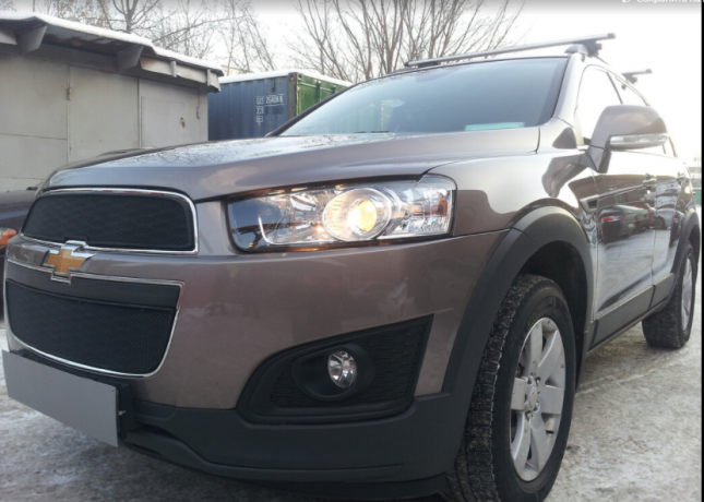 Защита радиатора "Standart" Chevrolet Captiva рестайлинг (2013-2015) чёрная купить недорого с доставкой в Волоколамск