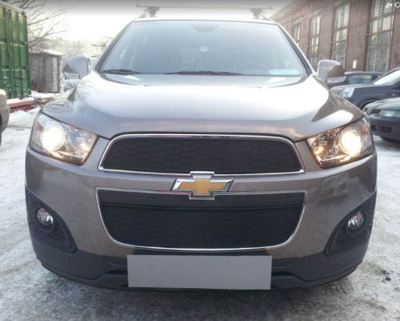 Защита радиатора "Standart" Chevrolet Captiva рестайлинг (2013-2015) чёрная купить недорого с доставкой в Волоколамск