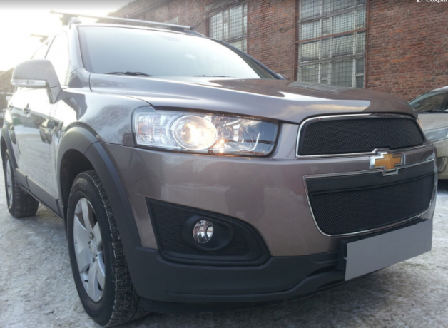 Защита радиатора "Standart" Chevrolet Captiva рестайлинг (2013-2015) чёрная купить недорого с доставкой в Волоколамск