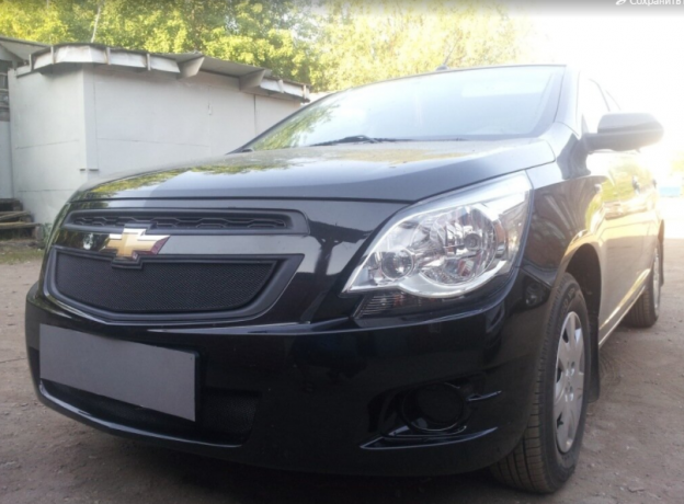 Защита радиатора "Standart" Chevrolet Cobalt (2013-н.в.) низ, чёрная купить недорого с доставкой в Волоколамск