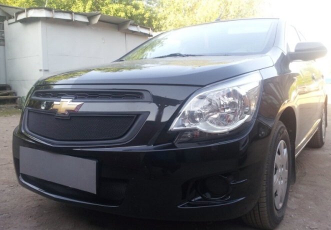 Защита радиатора "Standart" Chevrolet Cobalt (2013-н.в.) низ, чёрная купить недорого с доставкой в Волоколамск