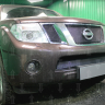 Защита радиатора "PREMIUM" Nissan Pathfinder, Navara (2010-2015) верх, чёрная купить недорого с доставкой в Волоколамск