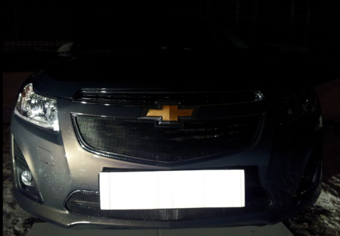 Защита радиатора "Standart" Chevrolet Cruze (2012-2015) верх, чёрная купить недорого с доставкой в Волоколамск