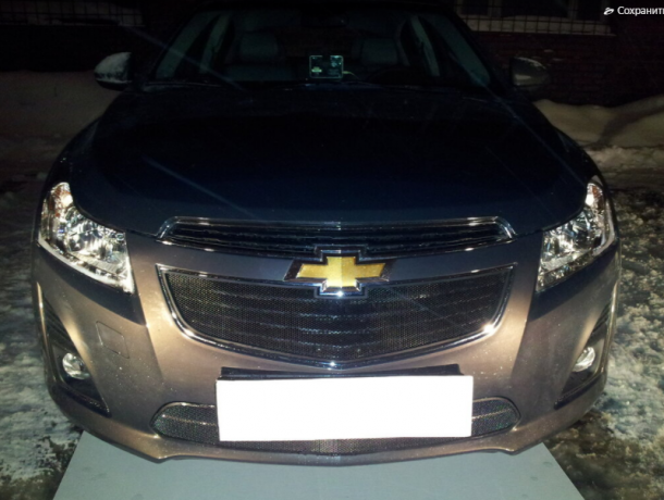Защита радиатора "Standart" Chevrolet Cruze (2012-2015) верх, чёрная купить недорого с доставкой в Волоколамск