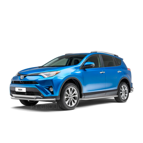 Защита переднего бампера двойная d63/63мм (НПС) Toyota RAV4 (2013-2018 г.в.) купить недорого с доставкой в Волоколамск