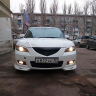 Накладки (клыки) на передний бампер Mazda 3 седан (2003-2009) глянец купить недорого с доставкой в Волоколамск