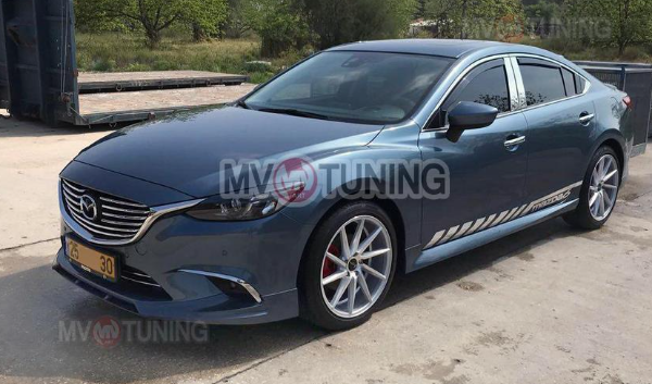 Клыки (накладки) переднего бампера "SkyActivSport" var №3 для Mazda 6 (2015-н.в.) купить недорого с доставкой в Волоколамск