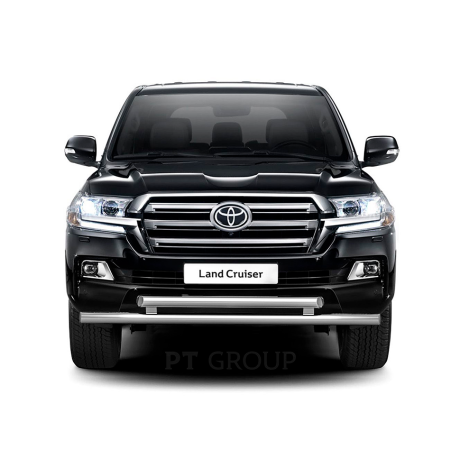 Защита переднего бампера двойная d63/63мм (НПС) Toyota Land Cruiser 200 (2014-н.в.) купить недорого с доставкой в Волоколамск