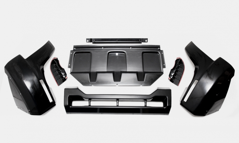Накладка (юбка) переднего бампера "Broomer Design" (Без ДХЛ) для Mitsubishi Pajero IV (2006-2015) купить недорого с доставкой в Волоколамск