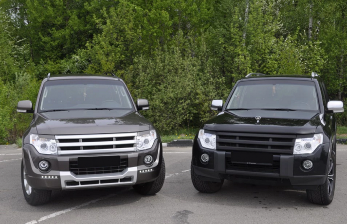 Накладка (юбка) переднего бампера "Broomer Design" (Без ДХЛ) для Mitsubishi Pajero IV (2006-2015) купить недорого с доставкой в Волоколамск