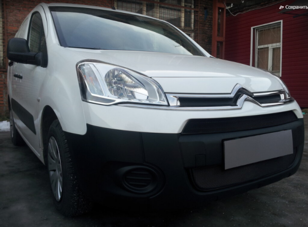 Защита радиатора "Standart" Citroen Berlingo рестайлинг (2008-2016) чёрная купить недорого с доставкой в Волоколамск