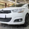 Защита радиатора "Standart" Citroen C4 (2010-2015) под парктроник, чёрная купить недорого с доставкой в Волоколамск