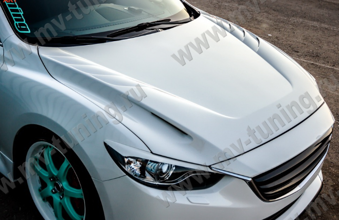 Капот "SkyActivSport" var №1 (с глухими жабрами) для Mazda 6 (2013-н.в.) купить недорого с доставкой в Волоколамск