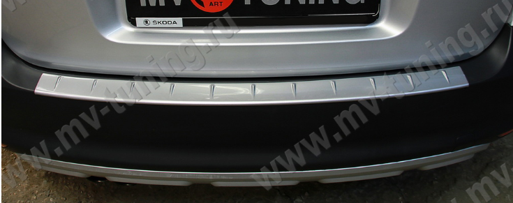 Защитная накладка заднего бампера (под покраску) для Skoda Yeti (2009-2012) купить недорого с доставкой в Волоколамск