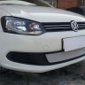 Защита радиатора "Standart" Volkswagen Polo седан (2010-2014) хром купить недорого с доставкой в Волоколамск