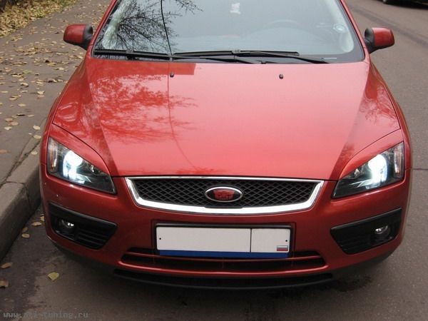 Накладки на фары (реснички) широкие var №2 для Ford Focus 2 (2004-2008) купить недорого с доставкой в Волоколамск