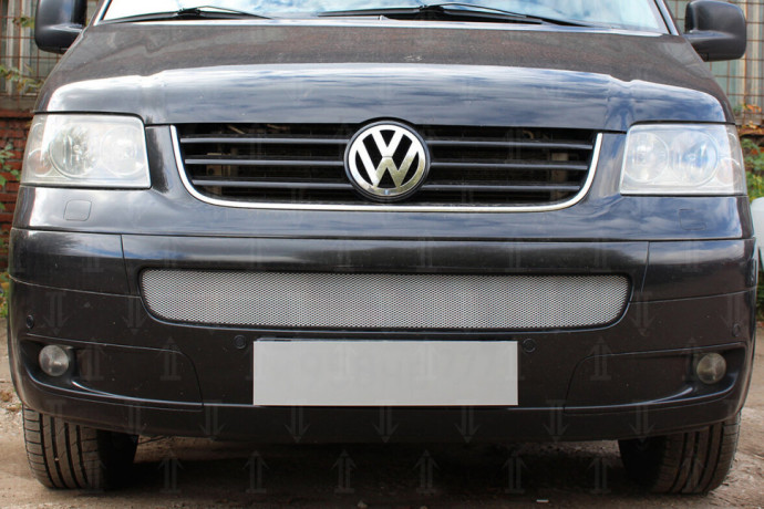 Защита радиатора "Standart" Volkswagen T5 Multivan, Caravelle рестайлинг (2002-2009) хром купить недорого с доставкой в Волоколамск