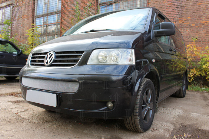 Защита радиатора "Standart" Volkswagen T5 Multivan, Caravelle рестайлинг (2002-2009) хром купить недорого с доставкой в Волоколамск
