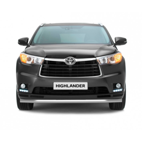 Защита переднего бампера одинарная d63мм (НПС) Toyota Highlander (2014-н.в.) купить недорого с доставкой в Волоколамск