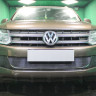Защита радиатора "Standart" Volkswagen Amarok (2010-2016) 3 ребра жесткости, чёрная купить недорого с доставкой в Волоколамск