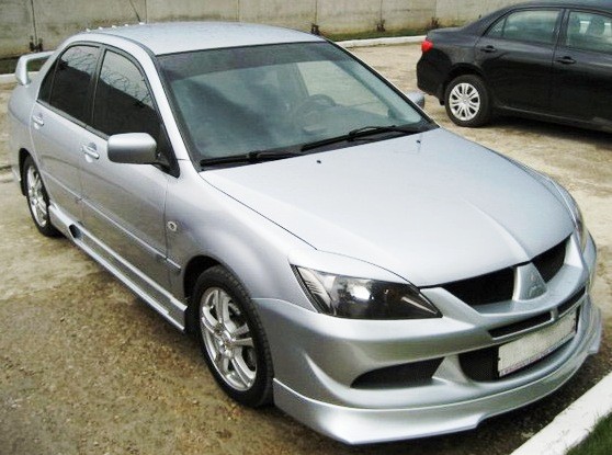 Накладка (юбка) переднего бампера "EVO" (Для бампера EVO) для Mitsubishi Lancer IX (2003-2009) купить недорого с доставкой в Волоколамск