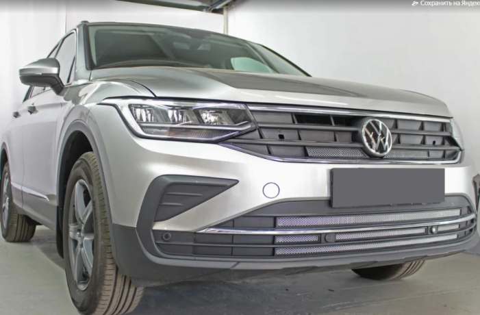 Защита радиатора "Standart" Volkswagen Tiguan II рестайлинг (2020-н.в.) низ, хром купить недорого с доставкой в Волоколамск