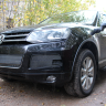 Защита радиатора "Standart" Volkswagen Touareg II (2010-2014) боковая, чёрная купить недорого с доставкой в Волоколамск