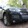 Защита радиатора "Standart" Volkswagen Touareg II (2010-2014) боковая, чёрная купить недорого с доставкой в Волоколамск