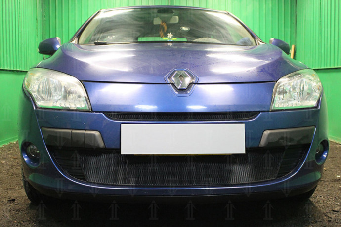 Защита радиатора "Standart" Renault Megane (2008-2012) низ, чёрная купить недорого с доставкой в Волоколамск