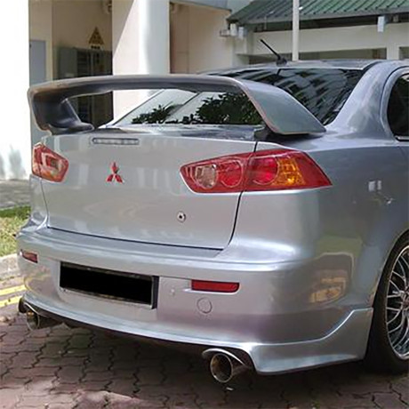 Накладка (юбка) заднего бампера "Zodiak" var №2 (двойной выхлоп) для Mitsubishi Lancer X (2007-2016) купить недорого с доставкой в Волоколамск