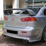 Накладка (юбка) заднего бампера "Zodiak" var №2 (двойной выхлоп) для Mitsubishi Lancer X (2007-2016) купить недорого с доставкой в Волоколамск