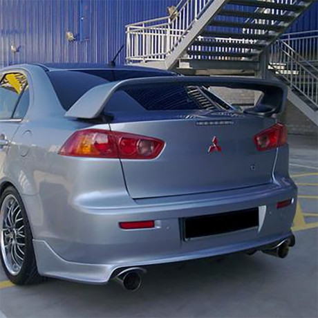 Накладка (юбка) заднего бампера "Zodiak" var №2 (двойной выхлоп) для Mitsubishi Lancer X (2007-2016) купить недорого с доставкой в Волоколамск