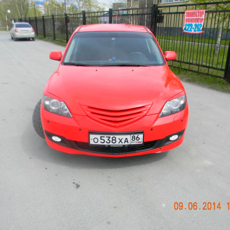 Решетка радиатора "Две полоски" для Mazda 3, хэтчбэк (2003-2009) купить недорого с доставкой в Волоколамск