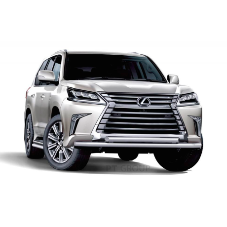 Защита переднего бампера двойная d63/63мм (НПС) LEXUS 450D (2015-н.в.) купить недорого с доставкой в Волоколамск