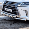 Защита переднего бампера двойная с зубьями d63/63мм (НПС) LEXUS 450D (2015-н.в.) купить недорого с доставкой в Волоколамск