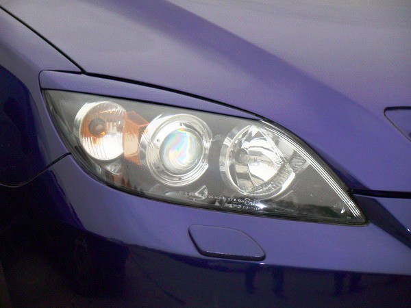 Накладки на фары (реснички) короткие var №1 для Mazda 3 Hatchback (2004-2009) купить недорого с доставкой в Волоколамск