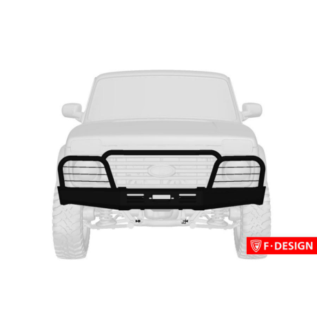 силовой передний бампер f-design с площадкой под лебедку с защитными дугами для L@DA 4x4 (не окрашенный) купить недорого с доставкой в Волоколамск
