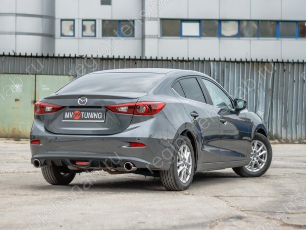 Диффузор заднего бампера var №2 (с килями) для Mazda 3 (2013-н.в.) купить недорого с доставкой в Волоколамск