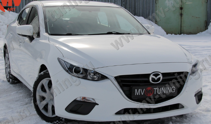 Накладки на фары (реснички) var №2 для Mazda 3 (2013-2016) купить недорого с доставкой в Волоколамск